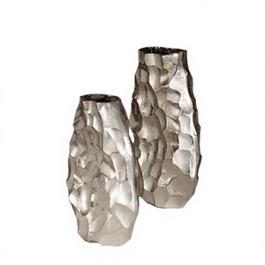 Florero de metal de aluminio superventas de gran calidad, jarrón decorativo para el hogar S/2 de alta calidad, jarrón creativo para decoración de escritorio del hogar - Product Image 1