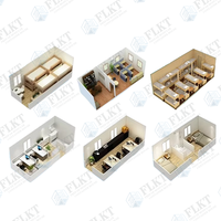 Maison conteneur préfabriquée modulaire FLKT prête à l'emploi pour maison intelligente, 100 % recyclable, en kit