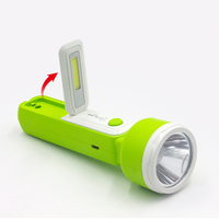 Senter LED Plastik Isi Ulang Mini untuk Berkemah, Aktivitas Luar Ruangan, Pencarian Darurat & Lampu Sorot dengan 2 Jam Pencahayaan Darurat