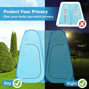 Tienda de baño para acampar, portátil, emergente, doble, 2 habitaciones, juego de tienda de baño y ducha instantánea plegable para acampar - Product Image 5