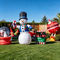 Décoration de Noël gonflable personnalisée, Père Noël, bonhomme de neige, pingouin, renne, figurine illuminée pour les fêtes