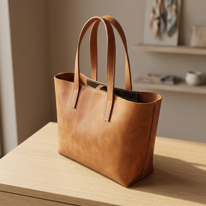 Sac à main en cuir véritable pour femmes, artisanat, fermeture éclair, doux, léger, durable, tendance, écologique, imperméable, double sangle - Product Image 5