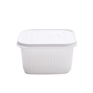 2023 Hot Selling Food Storage Box Refrigerator Kitchen Plastic Drain Storage Transparent Food Container