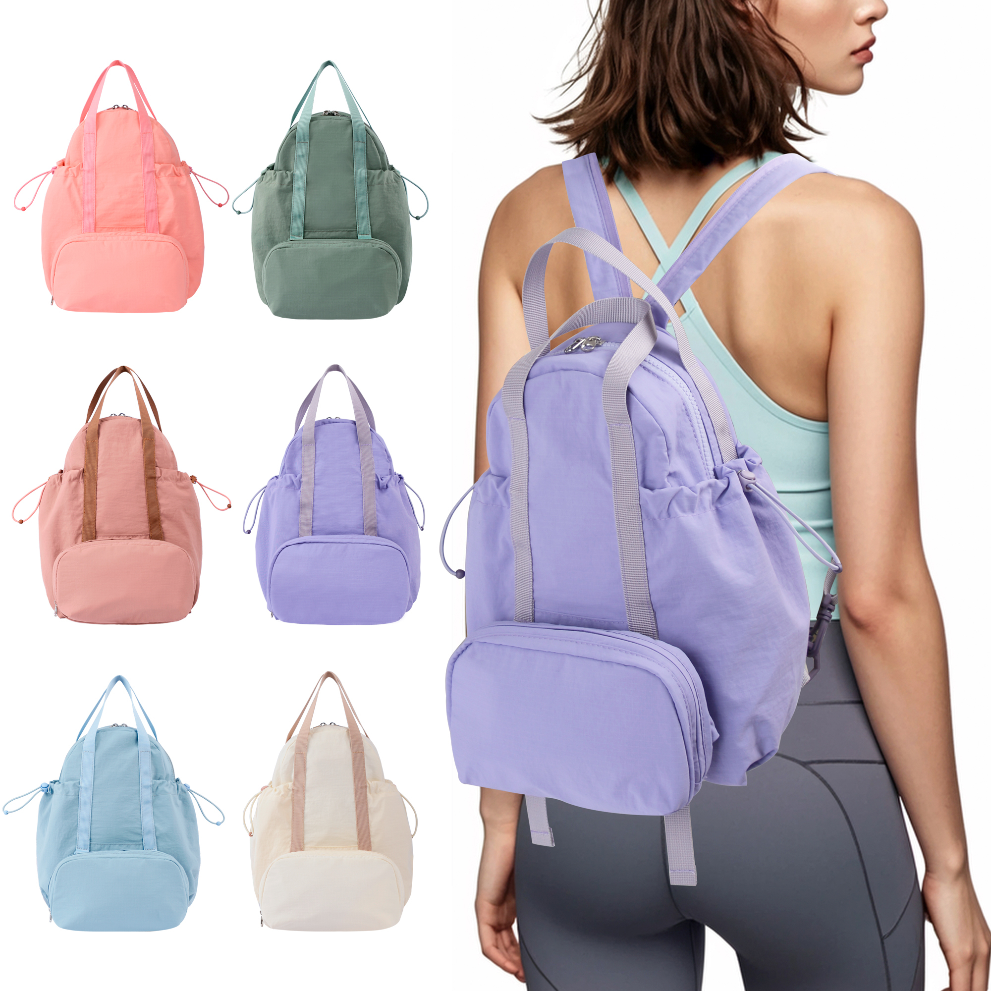 Way Waterproof Nylon Two-Way Backpack for Girl Outside