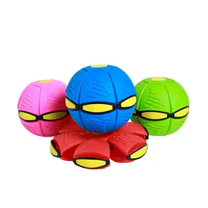 Outdoor Kids Toys Interactive Bouncing Flat Deformation Vent Throw Disc Ball Ufo Magic Flying Saucer Ball