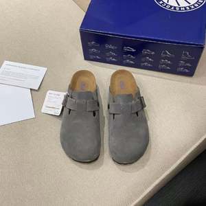 Birkenstocks Pantoufles d'hiver confortables pour femmes Meilleure vente Automne Sabots en cuir véritable EVA Anti-Dérapant Orteils Plat Peluche - Product Image 3