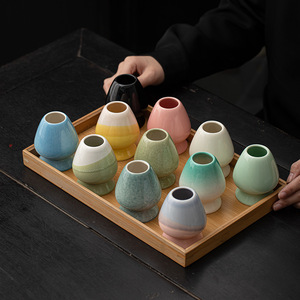 애스티프 도매 다채로운 수제 의식 말차 도구 도자기 세라믹 말차 털 스탠드 체이스 홀더 - Product Image 1