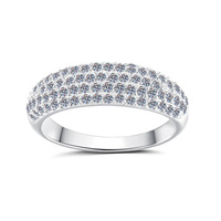 Bague en argent sterling S925 plaquée rhodium et or, bijoux de luxe hip-hop, entièrement sertie de moissanite VVS1, pour un usage quotidien femme/homme