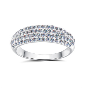 Anel de Luxo Hiphop em Prata Esterlina S925 com Banho de Ródio e Ouro, Moissanite VVs1 Completo, para Uso Diário Feminino e Masculino - Product Image 1