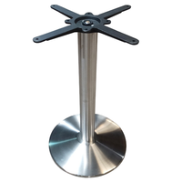 Pied de table rond robuste en acier inoxydable chromé argenté, style moderne, pour café, bistrot et restaurant