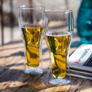 400/500ML de vidrio de doble pared fútbol de hielo bebiendo cerveza taza de doble capa de vidrio taza de cerveza - Product Image 1