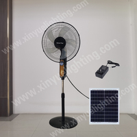 Ventilateur solaire 218 de 16 pouces pour le camping en plein air, vertical, avec télécommande, panneau solaire, lumière nocturne, anti-moustiques, batterie au lithium