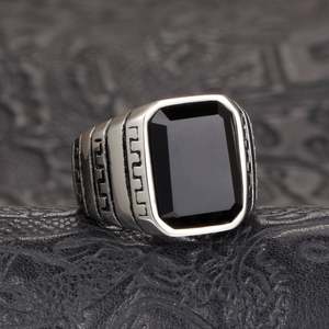 316 Europe and America Men's Titanium <b>Steel</b> <b>Ring</b> Domineering Gemstone Personality Trend <b>Stainless</b> <b>Steel</b> <b>Ring</b> <b>Ring</b> for Men Gift - Product Image 6