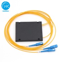 Fibra óptica 1x2 fibra óptica Abs Box Plc Splitter con conector LC/PC de alta calidad