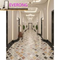 Mosaïque géométrique de luxe en marbre, découpe jet d'eau, multicolore, en pierre naturelle, pour crédence murale et sol de cuisine