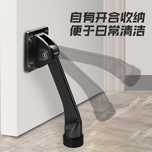 Butée de porte carrée mobile sans perçage en alliage de zinc, fixation murale rétractable anti-collision pour portes de chambre et de salle de bain - Product Image 4