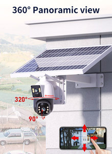 Caméra solaire VESAFE Okam 4MP 2K CCTV 10x Zoom <span class=keywords><strong>20W</strong></span> Trail Security 7/24 heures de travail double objectif Vision nocturne carte mémoire <span class=keywords><strong>20W</strong></span> - Product Image 2