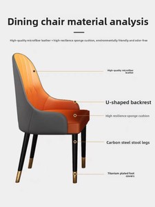 Sedie da Pranzo Moderne per Uso Domestico, Sedie in Pelle per Ristoranti e Sedie da Pranzo per Arredamento Domestico - Product Image 6