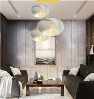 JYLIGHTING Nordic Creative Design PVC Lustre Suspension Wabi Sabi Salle à manger Restaurant Maison Projet Installation