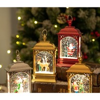 Lampu malam LED lentera rusa besar manusia salju Santa Claus Natal ornamen lentera pohon Natal hadiah Festival