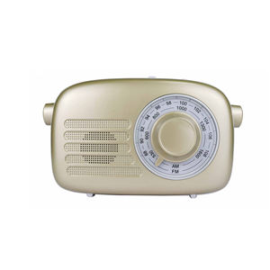 High Fidelity Portable Factory Gold <b>Retro</b> AM FM 2 Band Radio Built In Speaker Large Tuning Knob Home <b>Decor</b> Gift Portable Radio - Product Image 1
