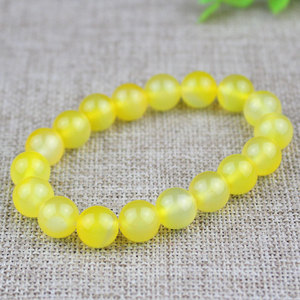 Yellow Agate <b>Bracelet</b> 10mm 18 Beads Unisex Gift Jewelry Geometric <b>Ball</b> Shape Hangzhou Origin - Product Image 2
