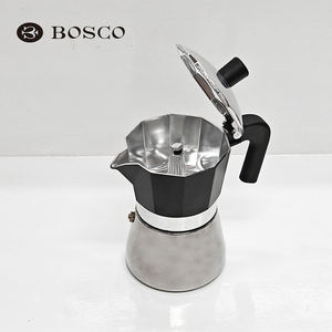 وعاء موكا للغاز/الكهرباء، وعاء فرنسي للطهي على الموقد، من الألومنيوم، تصميم بسيط، سعة 150 مل، غطاء أسود، عازل للحرارة >24 - Product Image 4