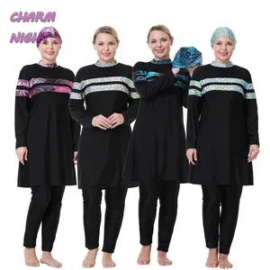 Kadınlar için islami mayo 3XL-8XL artı boyutu mayo tam kapsama tombul kadınlar için mütevazı islami mayo Beachwear Burkini