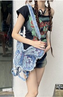 Vente en gros de sacs en jean de grande capacité sacs à bandoulière personnalisés sacs à bandoulière en forme de papillon pour femmes