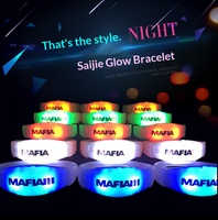 Bracelet LED lumineux vibrant en gel de silice écologique MNQ, télécommande, commande vocale, personnalisable, thème romantique
