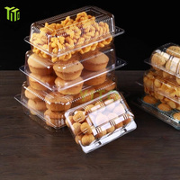 Klantspecifieke PLA transparante bakkerij punnet clamshell verpakking, voedselveilig, milieuvriendelijk, geschikt voor chips, suiker, pizza, sushi, hamburger