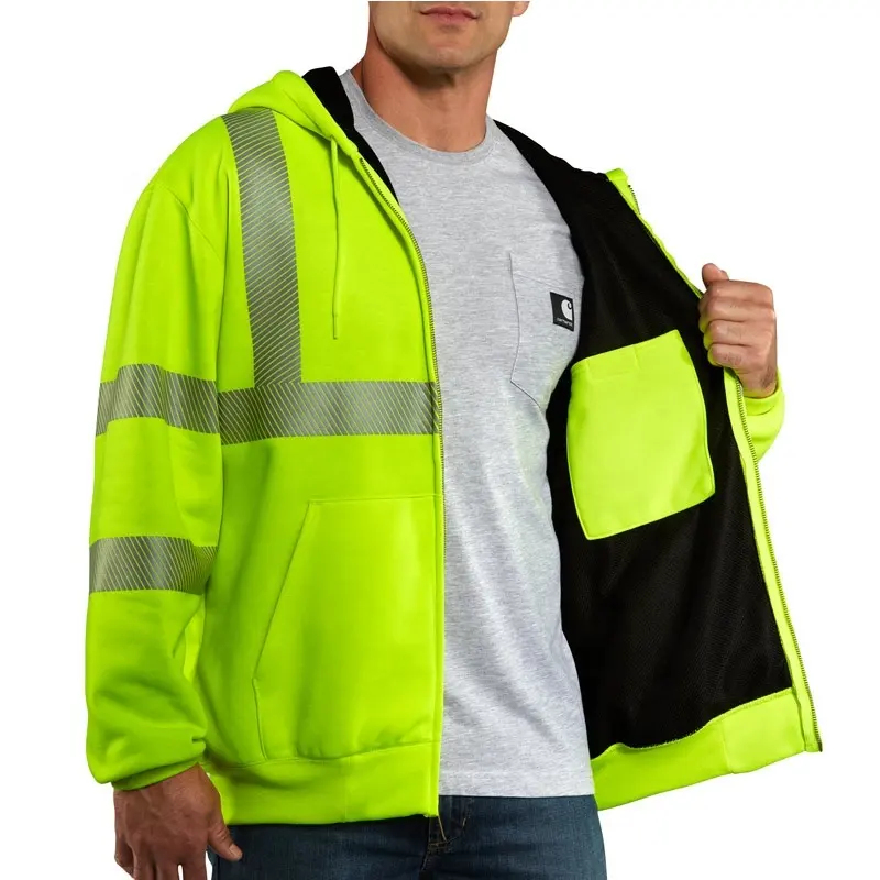 High Visibility Heat Transfer Tape En20471 Sweatshirt HI VI Vest Meets ANSI Standards 2 Class Breathable Neon Vest
