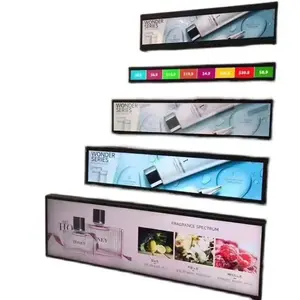 Ekran şeridi reklam makinesi Android uzun ekran LED TFT ekran reklam makinesi için süpermarket rafları