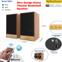 Altavoz Activo para Estantería, Caja de Madera, Sonido de Alta Gama de 4 Pulgadas, Personalizable, OEM y ODM, BT, USB, Óptico, ARC