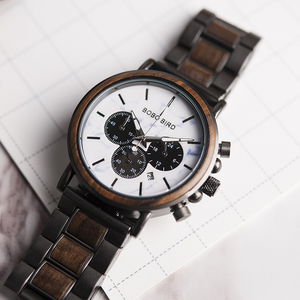 Pour BOBO BIRD hommes montres-bracelets en acier inoxydable livraison rapide pour zèbre Design en bois à la mode pour hommes femmes remise - Product Image 3