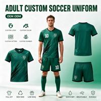 Maillots et shorts de football personnalisés pour hommes – Kit complet respirant 100 % polyester anti-humidité pour équipes sportives