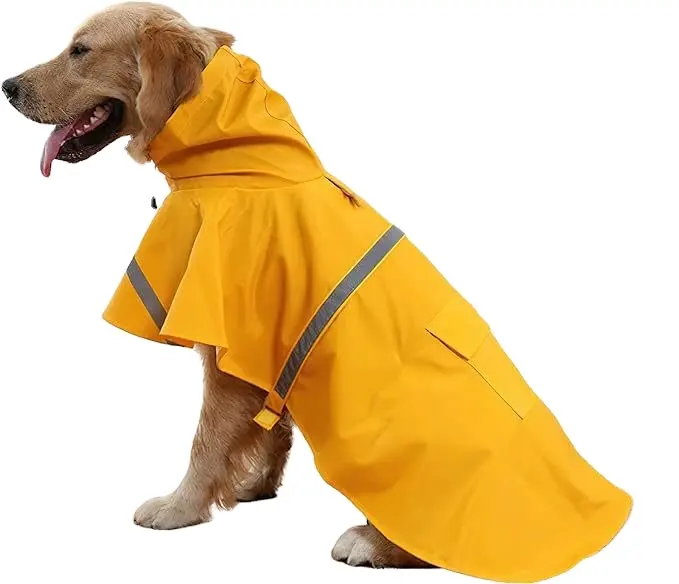 Chubasquero Grande para Perro, Ropa Ajustable a Prueba de Agua para Mascotas, Chaqueta de Lluvia Ligera, Poncho, Sudaderas con Capucha, Chubasquero Impermeable para Perro