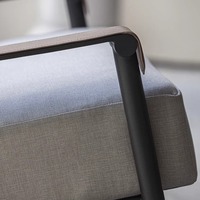 Ensemble de canapés d'extérieur en aluminium nordique de luxe moderne, 5 places, meubles de jardin surdimensionnés, design ergonomique, respectueux de l'environnement, résistant à la rouille