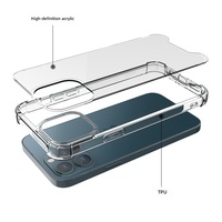 Prix Direct Usine IDEAL – Coque de Téléphone Transparente en TPU+Acrylique Cristal 1,5 mm pour iPhone 14 15 16 Plus 17 18 Pro Max 18 Pro