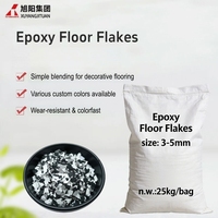Flocons décoratifs en vinyle colorés, croquants/doux, anti-UV, résistants aux intempéries, emballage personnalisable, usine 21Y pour revêtements de sol époxy