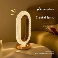 Lampe de table en cristal de luxe léger pour chambre à coucher, bureau, salon - Contrôle tactile, veilleuse, éclairage d'ambiance pour PC, décoration de piste