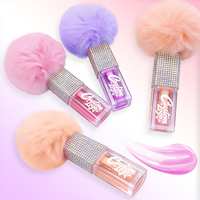 Huile à Lèvres Repulpante Végane Hydratante aux Fruits Transparente à Marque Blanche avec Pompon Porte-clés – Huile à Lèvres Changeante de Couleur en Gros