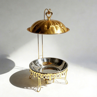 Grenzüberschreitender goldener Luxus-Chafing Dish, rund, unbeschichtet, zum Aufhängen, 8L, für Buffet, Hotel, Restaurant, Bankett, Speisenwärmer