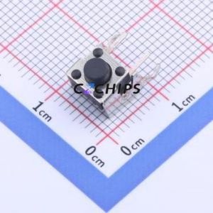 YTS1R0092DBT10 Tactile Switch Bent Lead Through Hole,6x6mm Switch Single Pole Single Throw Round Button 2.5N Right Angle Insert - Product Image 1