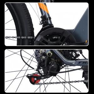 Vélo de montagne électrique à pneus larges de 26 pouces, frein à disque mécanique, acier à haute teneur en carbone, 21 vitesses, 36V 8Ah, vitesse rapide, <span class=keywords><strong>VTT</strong></span> pour adultes - Product Image 5