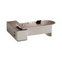 Bureau de direction luxueux, moderne, ergonomique et durable avec armoire de rangement pour bureau à domicile, design modulaire, en bois et PVC