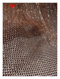 בד כותנה מרובע ריינסטון בד רשת לאביזרי כלה קישוט שולחן - Product Image 4