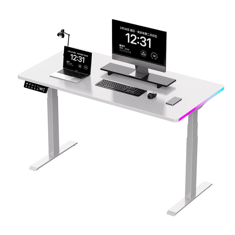 Oem Height Adjustable Heavy Duty Rgb Lighting Gaming Desk Large Game Table For Computer Pc Black