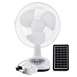 AC DC 12 Zoll USB wiederauf ladbarer Schütte lkopf High Wind Luft zirkulation Elektrisch mit Leucht tisch Solar ventilator - Product Image 1
