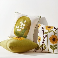 Sarung Bantal Kotak Bordir Bunga Mewah dan Elegan, Desain Dapat Disesuaikan untuk Ruang Tamu, Sarung Bantal Sofa, Dekorasi Rumah